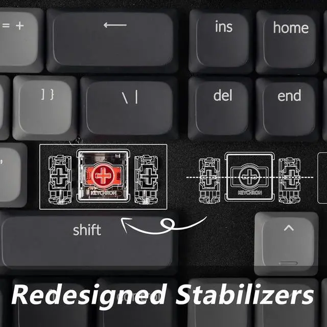 Alt view image 6 of 7 - Keychron K5 QMK Ultra-Slim Wireless Bluetooth/Wired Mechanical Keyboard, White LED Backlight, Keychron Low-Profle 2.0 Mechanical Brown Switch for Mac/Windows/Linux(Version 2)