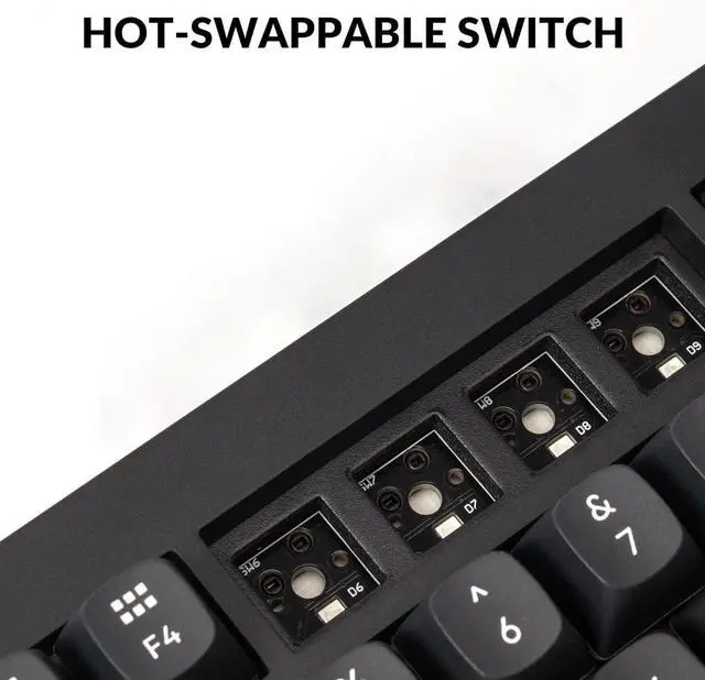 Alt view image 5 of 7 - Keychron V1 Max Wireless Custom Mechanical Keyboard, QMK/VIA Programmable 75% Layout Bluetooth 5.1/2.4 GHz/Wired RGB with Hot-swappable Gateron Jupiter Red Switch Compatible with Mac Windows Linux