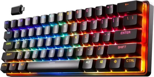 Main image of SteelSeries Apex Pro Mini Wireless HyperMagnetic Gaming Keyboard - World's Fastest Keyboard Compact 60% Form Factor - Adjustable Actuation - RGB  PBT Keycaps- Bluetooth  2.4GHz - USB-C