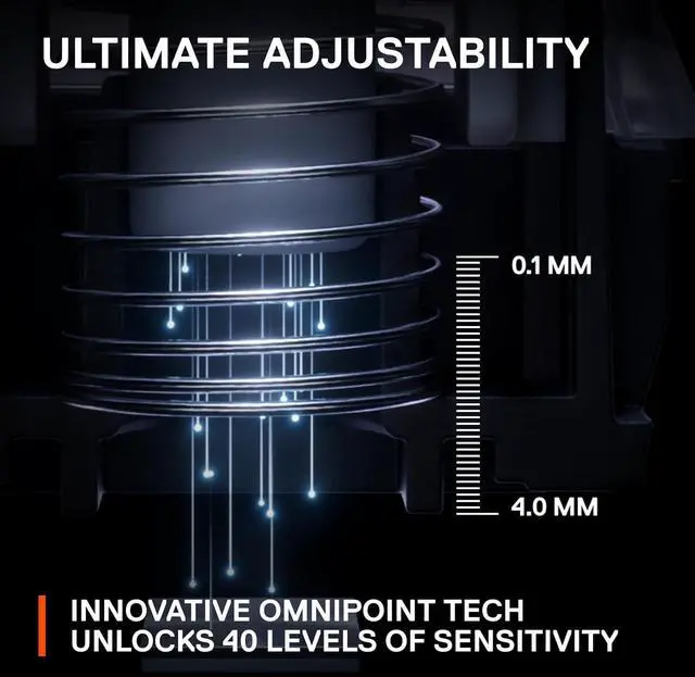 Alt view image 4 of 7 - SteelSeries Apex Pro Mini Wireless HyperMagnetic Gaming Keyboard - World's Fastest Keyboard Compact 60% Form Factor - Adjustable Actuation - RGB  PBT Keycaps- Bluetooth  2.4GHz - USB-C