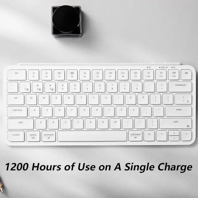 Alt view image 5 of 7 - Keychron B1 Pro Quiet Key Ultra-Slim Wireless Keyboard, ZMK Programmable 75% Layout Bluetooth 5.1/2.4 GHz/Wired with Ultra-Long Battery Life Low Profile for Mac Win Linux System - Ivory White