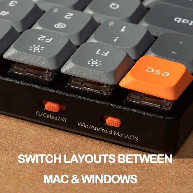 Alt view image 6 of 7 - Keychron K3 Max Ultra-slim Wireless Mechanical Keyboard, QMK/VIA Programmable Bluetooth 5.1/2.4 GHz/Wired with White Backlight Low Profile Gateron Mechanical Brown Switch Compatible with Mac Win Linux