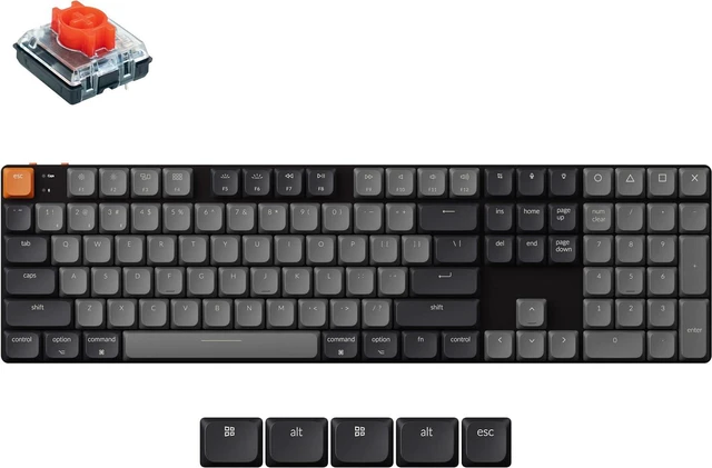 Main image of Keychron K5 QMK Ultra-Slim Wireless Bluetooth/Wired Mechanical Keyboard, White LED Backlight, Keychron Low-Profle 2.0 Mechanical Red Switch for Mac/Windows/Linux(Version 2)
