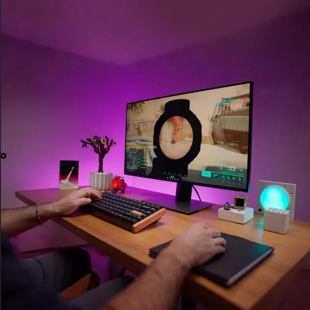 Alt view image 7 of 7 - Keychron K2 HE Custom Mechanical Gaming Keyboard, RGB Backlight Aluminum Frames with Hot-Swappable Hall Effect Gateron Double-Rail Magnetic Nebula Switch, 2.4 GHz/Bluetooth/Wired - Carbon Black