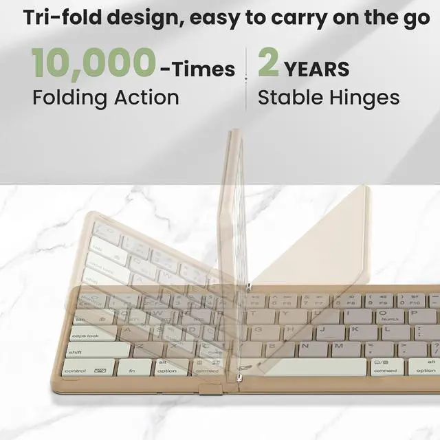 Alt view image 3 of 7 - Nillkin Cube Pocket Foldable Keyboard with Touchpad Numerical Pad for Travel Meeting for Tablet,Mobile Phone,Laptop, Full Size (Small) Keyboard (Khaki)