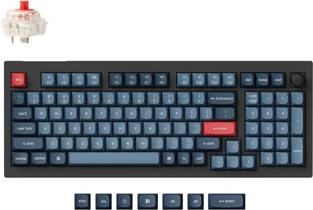 Main image of Keychron V5 Max Wireless Custom Knob Mechanical Keyboard, QMK/VIA Programmable 96% Layout Bluetooth 5.1/2.4 GHz/Wired RGB with Hot-swappable Gateron Jupiter Red Switch Compatible with Mac Windows