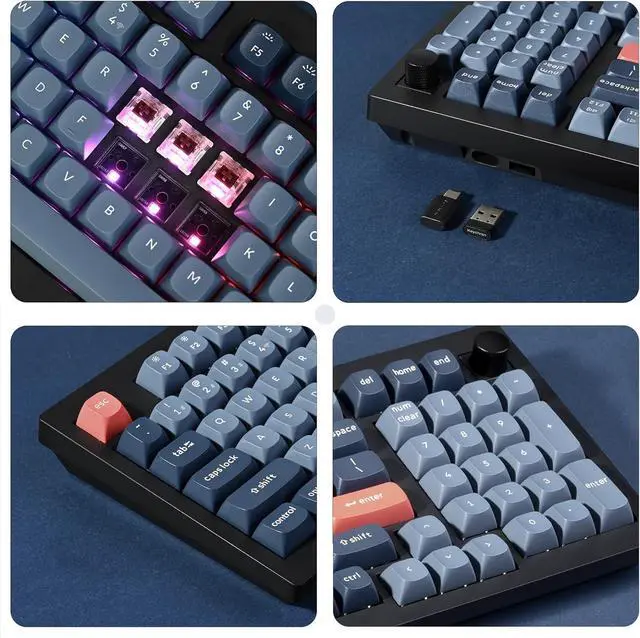 Alt view image 7 of 7 - Keychron V5 Max Wireless Custom Knob Mechanical Keyboard, QMK/VIA Programmable 96% Layout Bluetooth 5.1/2.4 GHz/Wired RGB with Hot-swappable Gateron Jupiter Red Switch Compatible with Mac Windows