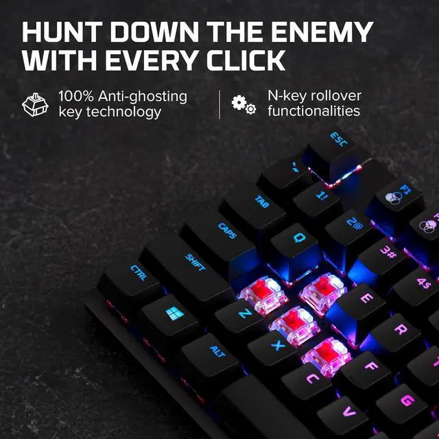 Alt view image 3 of 7 - HyperX Alloy Origins Core - Tenkeyless Mechanical Gaming Keyboard, Software Controlled Light & Macro Customization, Compact Form Factor, RGB LED Backlit, Linear HyperX Red Switch,Black