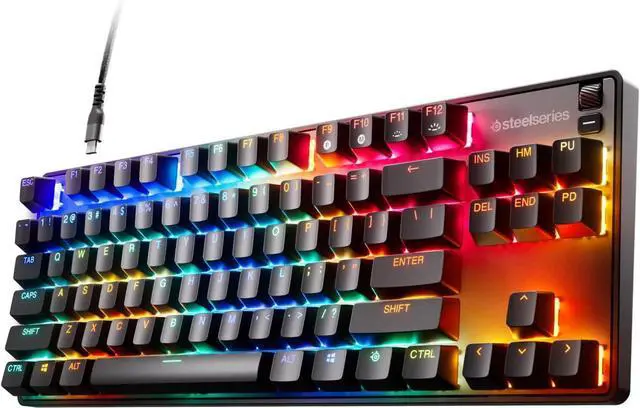 Main image of New SteelSeries Apex 9 TKL  HotSwap Optical Mini Keyboard  TKL Esports Design  Optical Switches  RGB Customization  Aluminum Alloy Frame  Double Shot PBT Keycaps