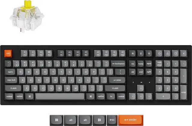 Main image of Keychron K10 Max Custom Mechanical Gaming Keyboard, Full Size Programmable Macros, Bluetooth 5.1/2.4 GHz/Wired with White Backlight PBT Keycap Keychron Super Banana Switch for Win/Mac/Linux