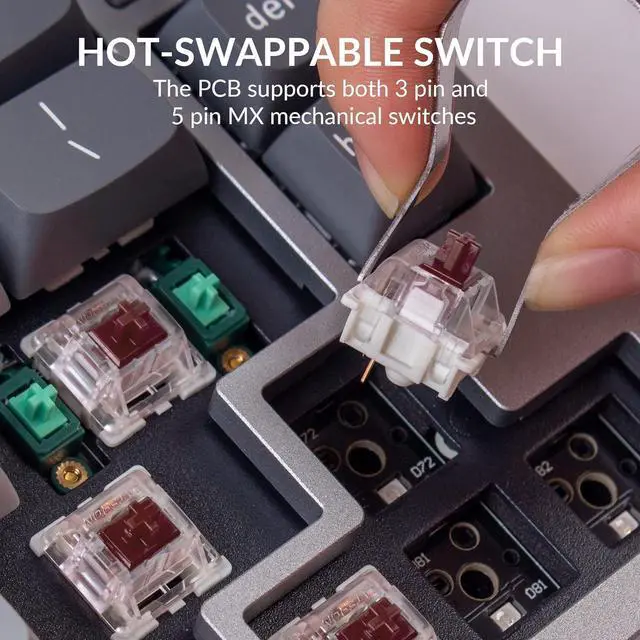 Alt view image 2 of 7 - Keychron Q2 65% Wired Mechanical Keyboard Knob Version - Programmable with Hot-Swappable Gateron G Pro Brown Switch, Double Gasket Design, RGB Backlit - Full Aluminum & PBT Keycaps for Mac/Windows