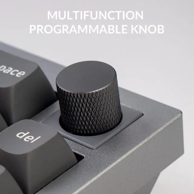 Alt view image 4 of 7 - Keychron Q2 Wired Custom Mechanical Keyboard Knob Version, 65% Layout QMK/VIA Programmable Macro with Hot-swappable Gateron G Pro Blue Switch Double Gasket Compatible with Mac Windows Linux (Grey)
