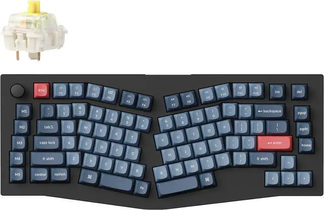 Main image of Keychron V10 Max Custom Knob Mechanical Keyboard, Alice 75% Layout Bluetooth 5.1/2.4 GHz/Wired QMK/VIA Programmable, RGB Hot Swappable Gateron Jupiter Banana Switch for Mac Win Linux