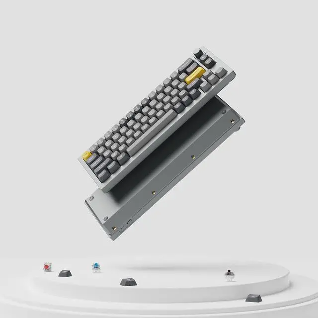 Alt view image 6 of 7 - Keychron Q2 Wired Custom Mechanical Keyboard Knob Version, 65% Layout QMK/VIA Programmable Macro with Hot-swappable Gateron G Pro Blue Switch Double Gasket Compatible with Mac Windows Linux (Grey)