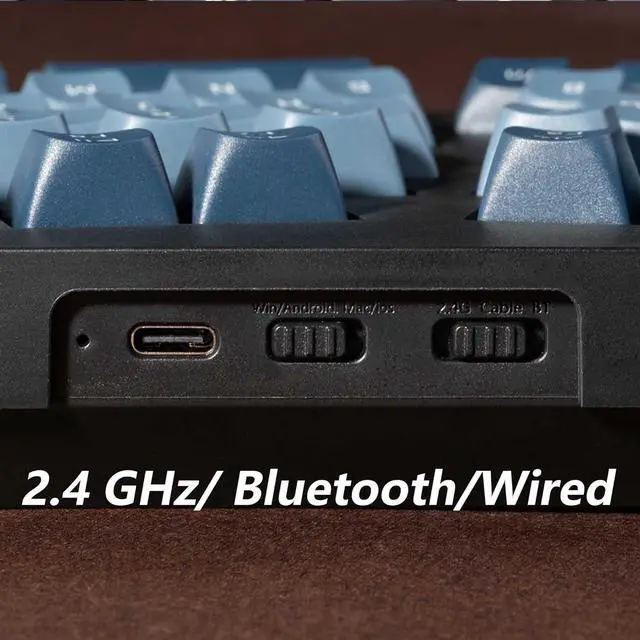 Alt view image 3 of 7 - Keychron V10 Max Custom Knob Mechanical Keyboard, Alice 75% Layout Bluetooth 5.1/2.4 GHz/Wired QMK/VIA Programmable, RGB Hot Swappable Gateron Jupiter Red Switch for Mac Win Linux