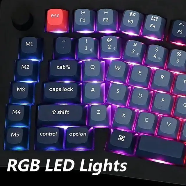 Alt view image 7 of 7 - Keychron V10 Max Custom Knob Mechanical Keyboard, Alice 75% Layout Bluetooth 5.1/2.4 GHz/Wired QMK/VIA Programmable, RGB Hot Swappable Gateron Jupiter Red Switch for Mac Win Linux