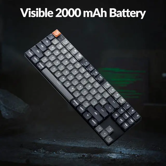 Alt view image 7 of 7 - Keychron New K1 Ultra-Slim Wireless Bluetooth/Wired Mechanical Keyboard, TKL Layout, White LED Backlight, Keychron Low-Profile Mechanical Banana Switch for Mac/Windows/Linux(Version 6)