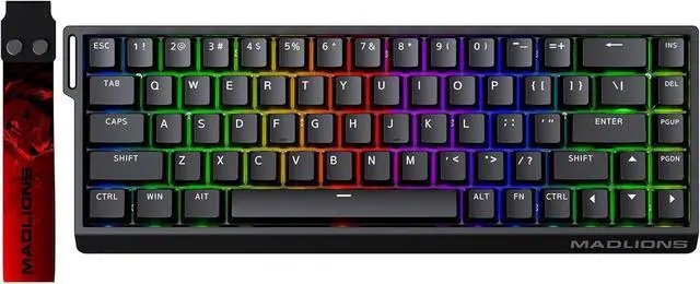 Main image of MADLIONS MAD68 HE Rapid Trigger Magnetic Switch Gaming Keyboard,65% RGB Adjustable Actuation Hall Effect Hyper-Fast 8K Polling Rate PBT Keycaps Hot Swap Mechanical Keyboard for PC/Mac Gamer(Black)