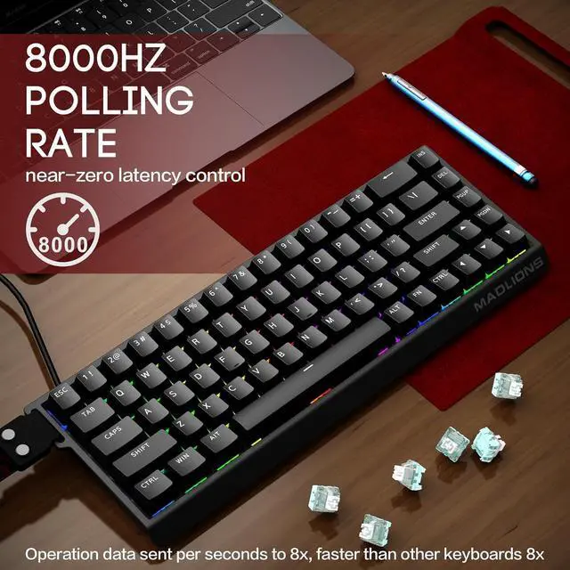 Alt view image 7 of 7 - MADLIONS MAD68 HE Rapid Trigger Magnetic Switch Gaming Keyboard,65% RGB Adjustable Actuation Hall Effect Hyper-Fast 8K Polling Rate PBT Keycaps Hot Swap Mechanical Keyboard for PC/Mac Gamer(Black)