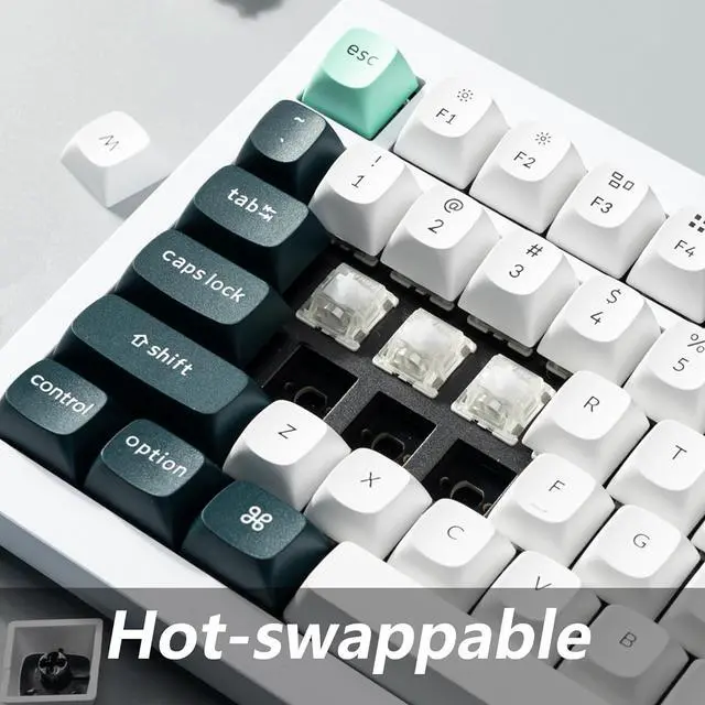 Alt view image 4 of 7 - Keychron Q3 HE Custom Knob Mechanical Gaming Keyboard, TKL Layout Hot-Swappable Full Metal with Hall Effect Gateron Double-Rail Magnetic Nebula Switch, 2.4 GHz/Bluetooth/Wired - Shell White