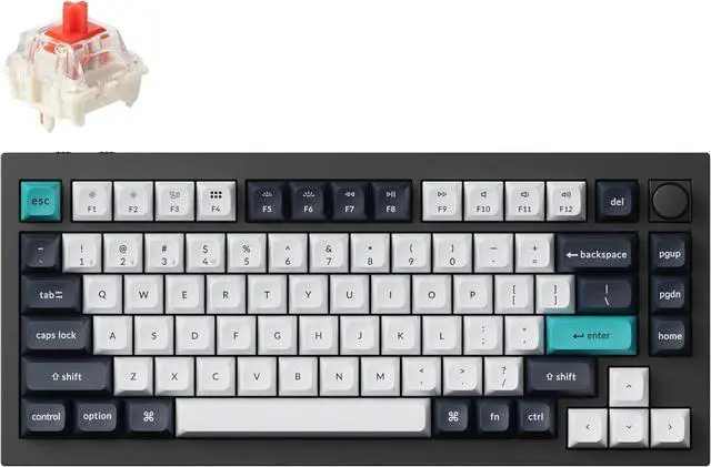 Main image of Keychron Q1 Max Wireless Custom Knob Mechanical Keyboard, QMK/VIA Programmable Full Aluminum Bluetooth/2.4 GHz/Wired RGB with Hot-swappable Gateron Jupiter Red Switch Compatible with Mac Win Linux