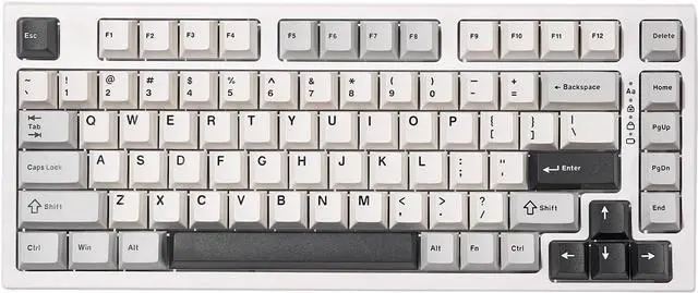 Main image of YUNZII YZ75 75% Hot Swappable Wireless Gaming Mechanical Keyboard, RGB Backlights, BT5.0/2.4G/USB-C, Dye Sub PBT Keycaps for Linux/Win/Mac (White, Gateron G Pro Yellow)