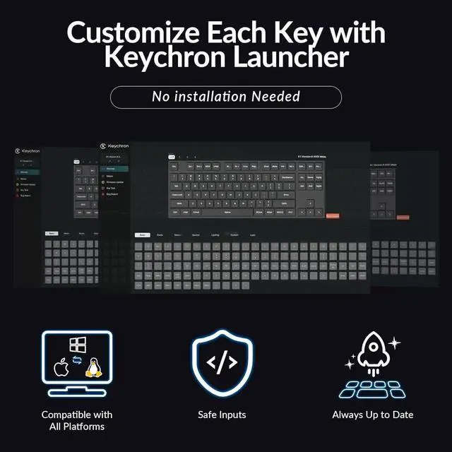 Alt view image 2 of 7 - Keychron New K1 Ultra-Slim Wireless Bluetooth/Wired Mechanical Keyboard, TKL Layout, White LED Backlight, Keychron Low-Profile Mechanical Banana Switch for Mac/Windows/Linux(Version 6)