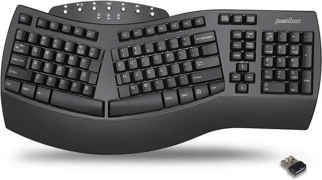 Main image of Perixx Periboard-612B Wireless Ergonomic Split Keyboard with Dual Mode 2.4G and Bluetooth Feature, Compatible with Windows 10 and Mac OS X System, Black, US English Layout