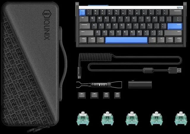 Alt view image 5 of 7 - IQUNIX EZ60 Mechanical Gaming Keyboard 60% Hot Swappable Hall Effect Magnetic Switch 8kHz Polling Rate, Rapid Trigger, Adjustable 0.05mm Actuation, PBT Keycaps for Win/Mac