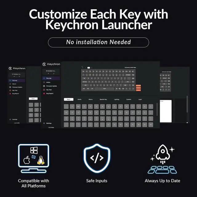 Alt view image 2 of 7 - Keychron New K3 Ultra-Slim Wireless Bluetooth/Wired Mechanical Keyboard, White LED Backlight, Keychron Low-Profle 2.0 Mechanical Banana Switch for Mac/Windows/Linux(Version 3)