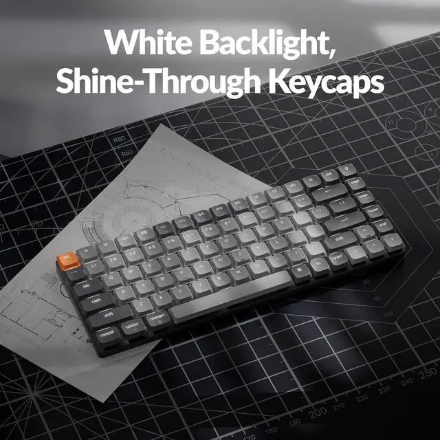 Alt view image 5 of 7 - Keychron New K3 Ultra-Slim Wireless Bluetooth/Wired Mechanical Keyboard, White LED Backlight, Keychron Low-Profle 2.0 Mechanical Banana Switch for Mac/Windows/Linux(Version 3)