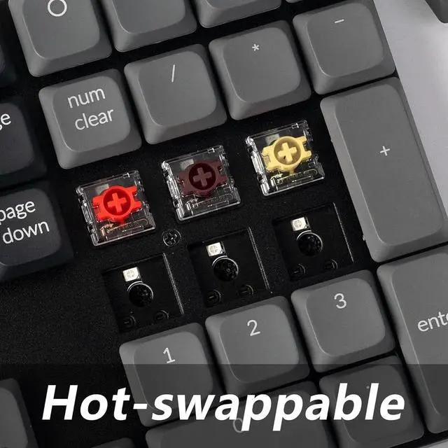 Alt view image 4 of 7 - Keychron K5 QMK Ultra-Slim Wireless Bluetooth/Wired Mechanical Keyboard, RGB Backlight, Hot-swappable Keychron Low-Profle 2.0 Mechanical Red Switch for Mac/Windows/Linux(Version 2)