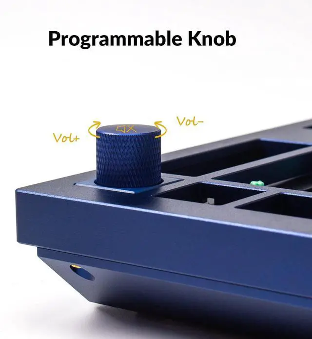 Alt view image 2 of 7 - Keychron Q1 V2 Hot-swappable Wired Mechanical Keyboard with RGB LED|Barebone with Knob Version|for Windows and Mac|75% Layout|Aluminum Frame (Navy Blue,Q1-B3)