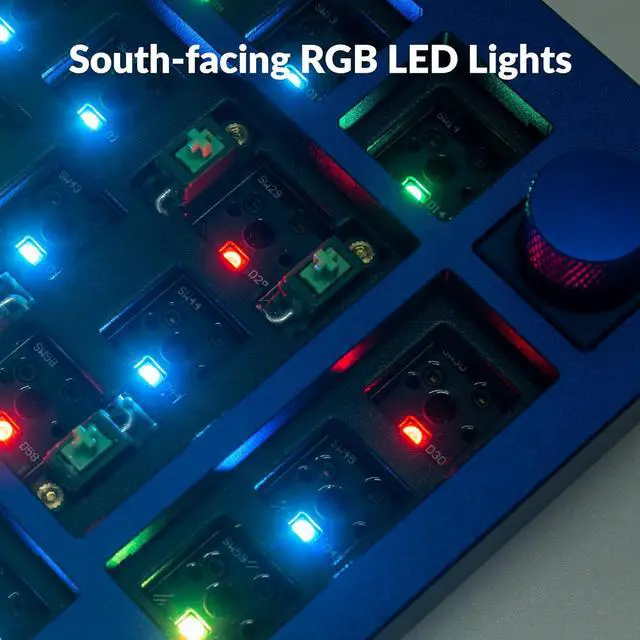 Alt view image 7 of 7 - Keychron Q1 V2 Hot-swappable Wired Mechanical Keyboard with RGB LED|Barebone with Knob Version|for Windows and Mac|75% Layout|Aluminum Frame (Navy Blue,Q1-B3)