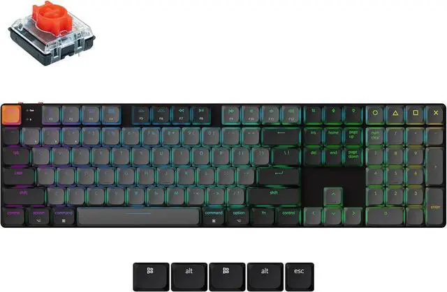 Main image of Keychron K5 QMK Ultra-Slim Wireless Bluetooth/Wired Mechanical Keyboard, RGB Backlight, Hot-swappable Keychron Low-Profle 2.0 Mechanical Red Switch for Mac/Windows/Linux(Version 2)