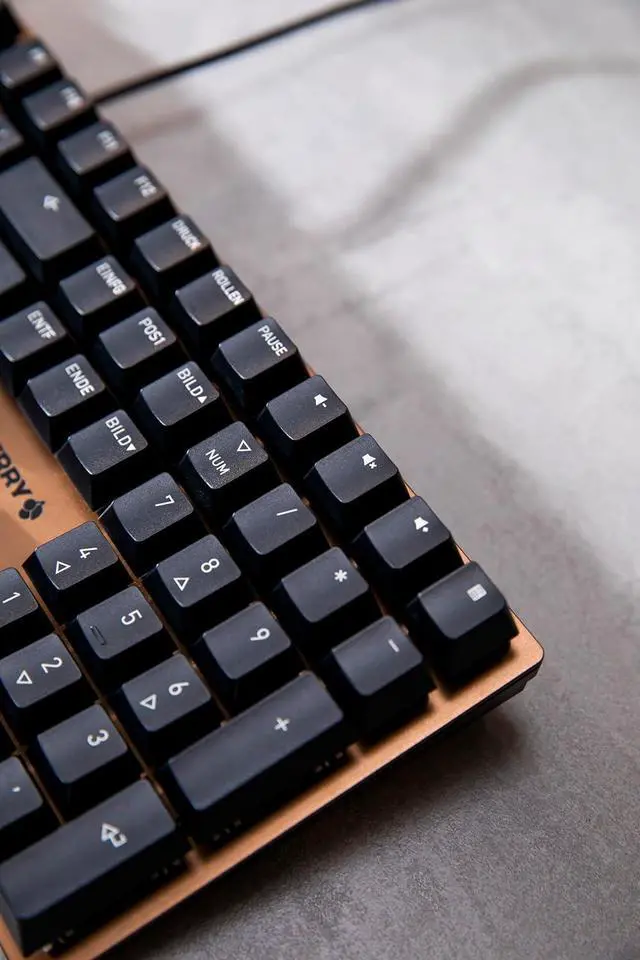 Alt view image 2 of 6 - Cherry KC 200 MX Mechanical Office Keyboard with New MX2A switches. Modern Design with Metal Plate Frame. (Bronze W/MX2A Brown Switch)