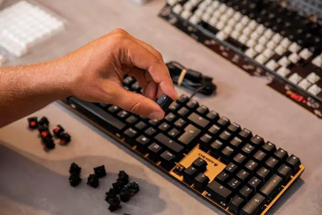 Alt view image 3 of 6 - Cherry KC 200 MX Mechanical Office Keyboard with New MX2A switches. Modern Design with Metal Plate Frame. (Bronze W/MX2A Brown Switch)