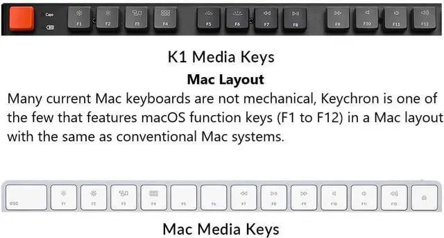 Alt view image 3 of 5 - Keychron K1 V2 Wireless and Wired Low Profile Mechanical Keyboard with RGB LED|Gateron Brown Switches|for Windows/Mac OS/Android - TKL Layout (87 Keys)|Aluminum Frame (Black,K1-M3)