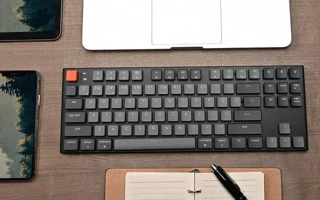 Alt view image 4 of 5 - Keychron K1 V2 Wireless and Wired Low Profile Mechanical Keyboard with RGB LED|Gateron Brown Switches|for Windows/Mac OS/Android - TKL Layout (87 Keys)|Aluminum Frame (Black,K1-M3)
