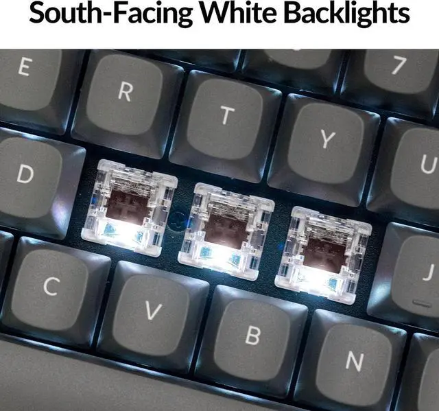 Alt view image 6 of 7 - Keychron K8 Max TKL Mechanical Keyboard Wireless, Programmable 87 Keys QMK 2.4 GHz/Bluetooth 5.1/Wired Connection, White Backlit with Keychron Super Brown Switch for Mac Win Linux