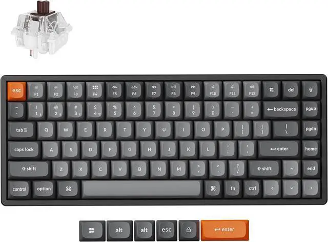Main image of Keychron K2 Max Custom Mechanical Keyboard, QMK/VIA Programmable 75% Layout, Bluetooth 5.1/2.4 GHz/Wired with RGB Hot-swappable Keychron Super Brown Switch for Mac Windows Linux - Aluminum Frame