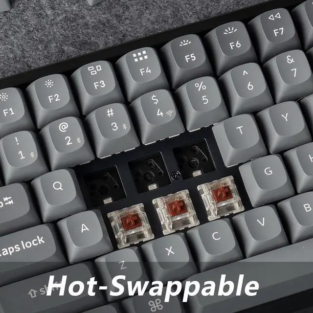 Alt view image 4 of 7 - Keychron K2 Max Custom Mechanical Keyboard, QMK/VIA Programmable 75% Layout, Bluetooth 5.1/2.4 GHz/Wired with RGB Hot-swappable Keychron Super Brown Switch for Mac Windows Linux - Aluminum Frame