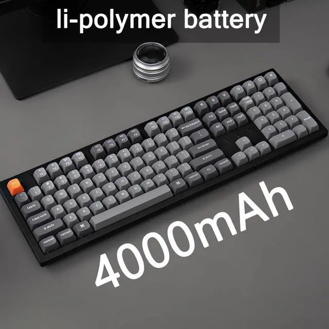 Alt view image 3 of 7 - Keychron K10 Max Custom Mechanical Gaming Keyboard, Full Size Programmable Macros, Bluetooth 5.1/2.4 GHz/Wired with RGB Backlight Hot-swappable Keychron Super Red Switch for Win/Mac/Linux