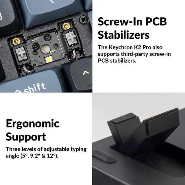 Alt view image 6 of 7 - Keychron K10 Max Custom Mechanical Gaming Keyboard, Full Size Programmable Macros, Bluetooth 5.1/2.4 GHz/Wired with RGB Backlight Hot-swappable Keychron Super Red Switch for Win/Mac/Linux