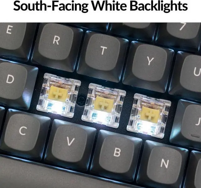 Alt view image 6 of 7 - Keychron K8 Max TKL Mechanical Keyboard Wireless, Programmable 87 Keys QMK 2.4 GHz/Bluetooth 5.1/Wired Connection, White Backlit with Keychron Super Banana Switch for Mac Win Linux