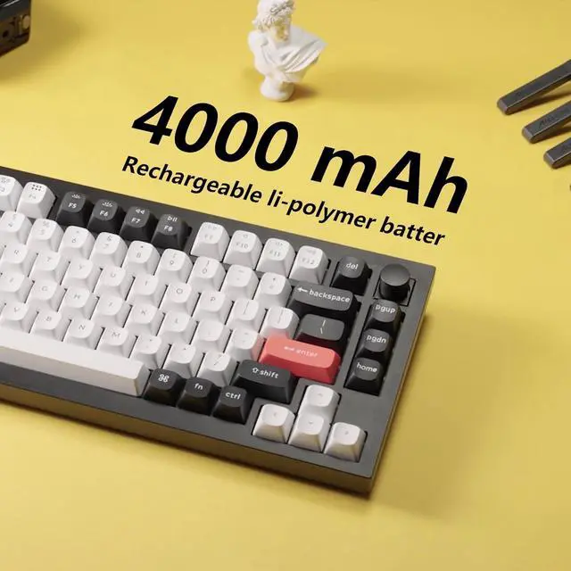 Alt view image 6 of 7 - Keychron Q1 HE Custom Mechanical Keyboard, Hot-Swappable Full Metal Programmable Knob with Hall Effect Gateron Double-Rail Magnetic Nebula Switch, 2.4 GHz/Bluetooth/Wired Gaming Keyboard -Carbon Black