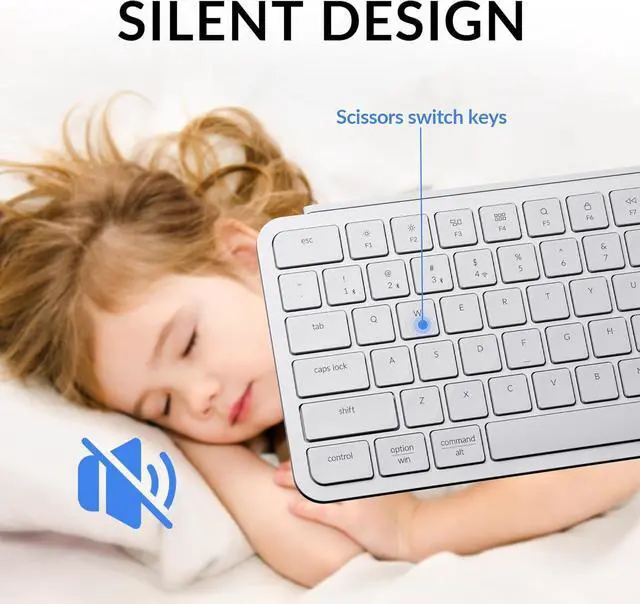 Alt view image 4 of 7 - Keychron B1 Pro Wireless Ultra-Slim ZMK/Launcher Bluetooth 2.4 GHz/Wired Connection Keyboard for Mac Windows Linux - White