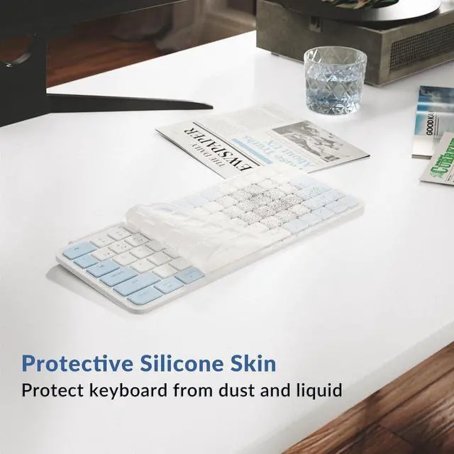 Alt view image 6 of 7 - Keychron B1 Pro Quiet Key Ultra-Slim Wireless Keyboard, ZMK Programmable 75% Layout Bluetooth 5.1/2.4 GHz/Wired with Ultra-Long Battery Life Low Profile for Mac Win Linux System - Retro Blue