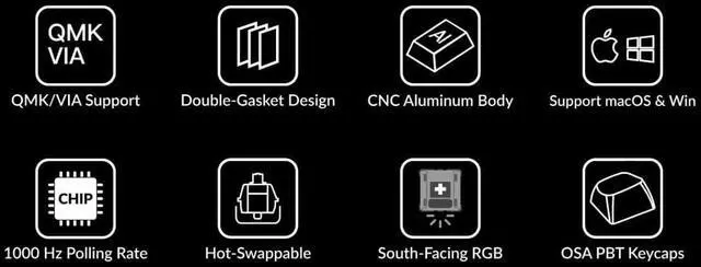 Alt view image 3 of 4 - Keychron Q8 Hot-swappable Wired Mechanical Keyboard with RGB LED|Gateron G Pro Blue Switch|Knob Version|for Windows and Mac|65% Alice Layout (68 Keys)|Aluminum Frame (Black,Q8-M2)