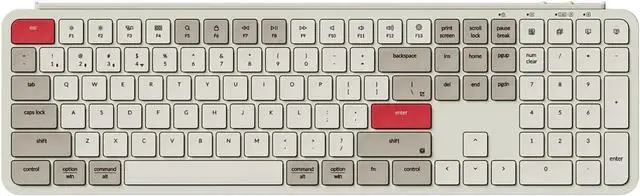 Main image of Keychron B6 Pro Quiet Key Full Size Ultra-Slim Wireless Keyboard, ZMK Programmable Bluetooth 5.1/2.4 GHz/Wired with Ultra-Long Battery Life Low Profile for Mac Win Linux System - Retro Red